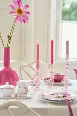 Lyhdyt Ja Kynttilänjalat^Pip Studio kynttilänjalka lasia Swirl M 22 cm Pink