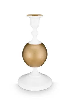 Lyhdyt Ja Kynttilänjalat^Pip Studio kynttilänjalka Metal Sphere 24 cm White-Gold