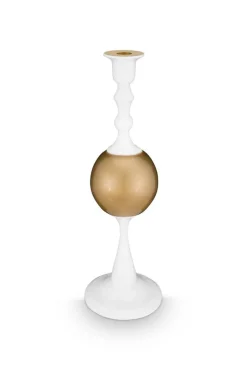 Lyhdyt Ja Kynttilänjalat^Pip Studio kynttilänjalka Metal Sphere 37 cm White-Gold
