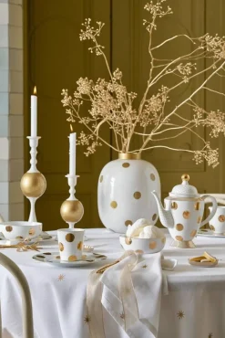 Lyhdyt Ja Kynttilänjalat^Pip Studio kynttilänjalka Metal Sphere 37 cm White-Gold