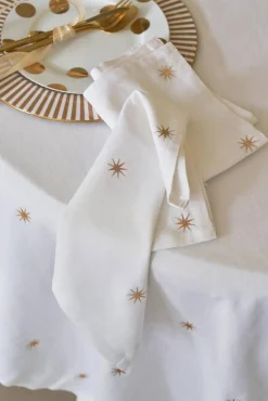 Keittiötekstiilit^Pip Studio lautasliina Embroidery Stars Gold 40x40 cm 2kpl