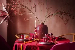 Keittiötekstiilit^Pip Studio lautasliina Stripes Dark Red 40x40 cm 2 kpl