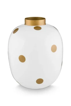 Maljakot Ja Ruukut^Pip Studio maljakko Metal Dots 32 cm White-Gold