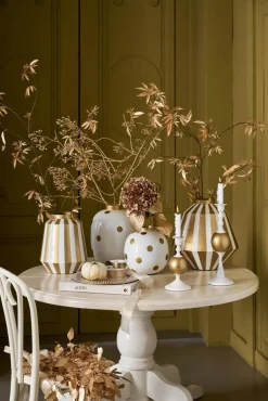 Maljakot Ja Ruukut^Pip Studio maljakko Metal Dots 32 cm White-Gold