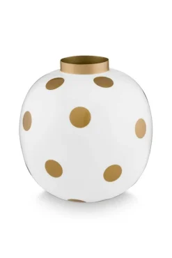 Maljakot Ja Ruukut^Pip Studio maljakko Metal Dots 23 cm White-Gold