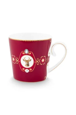 Astiat^Pip Studio muki Love Birds Medallion Deer 300 ml Dark Red