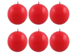 Kynttilät Ja Huonetuoksut^Polar kynttilu00e4t Polar kynttilät pallokynttilä 6 kpl joulunpunainen 6 cm