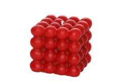 Kynttilät Ja Huonetuoksut^Polar kynttilu00e4t Polar kynttilät pöytäkynttilä Kuplakuutio 8 cm punainen