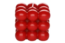 Kynttilät Ja Huonetuoksut^Polar kynttilu00e4t Polar kynttilät pöytäkynttilä Kuplakuutio 9,8 cm punainen