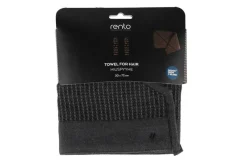Kylpyhuone- Ja Saunatekstiilit|Kylpyhuone- Ja Saunatekstiilit^Rento hiuspyyhe Kenno 30x72 cm musta/harmaa