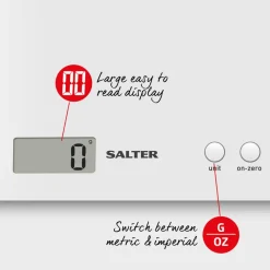 Keittiötarvikkeet^Salter keittiövaaka valkoinen 3 kg