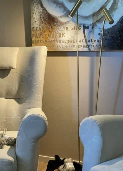 Sisustusvalaisimet^Scan Lamps Artic Led lattiavalaisin 2 os. messinki