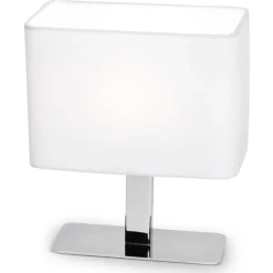 Sisustusvalaisimet^Sessak Iben pöytävalaisin kromi/valkoinen varjostin