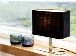 Sisustusvalaisimet^Sessak Iben pöytävalaisin kromi/musta varjostin