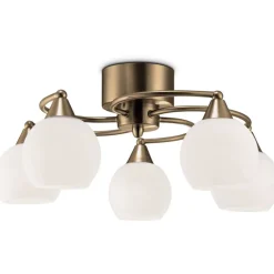 Sisustusvalaisimet^Sessak kattoplafondi Iris 5-os antiikkimessinki