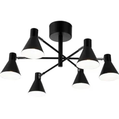 Sisustusvalaisimet^Sessak kattoplafondi Noomi 6-os mattamusta