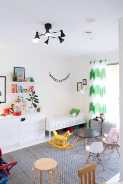 Sisustusvalaisimet^Sessak kattoplafondi Noomi 6-os mattamusta