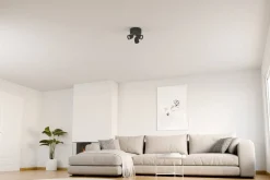 Sisustusvalaisimet^Sessak kattospotti Sierra O 3-os musta