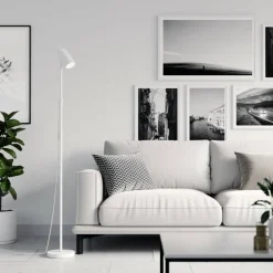 Sisustusvalaisimet^Sessak lattiavalaisin Everly valkoinen