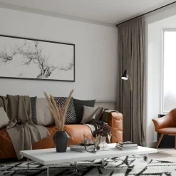 Sisustusvalaisimet^Sessak lattiavalaisin Royal musta/messinki