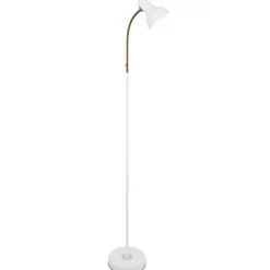 Sisustusvalaisimet^Sessak lattiavalaisin Royal valkoinen/messinki