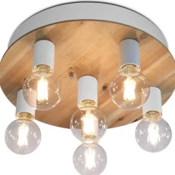 Sisustusvalaisimet^Sessak Nell  6-osainen kattoplafondi puu/valkoinen