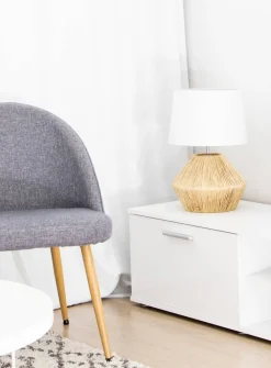 Sisustusvalaisimet^Sessak pöytävalaisin Addie luonnonvaalea / valkoinen