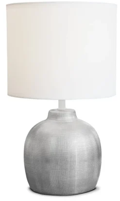 Sisustusvalaisimet^Sessak pöytävalaisin Evelyn hopea/valkoinen