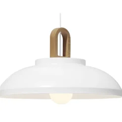 Sisustusvalaisimet^Sessak riippuvalaisin Leone 50 mattavalkoinen/puu