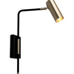 Sisustusvalaisimet^Sessak seinävalaisin Arlon mattamusta/harjattu messinki