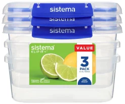 Ruoansäilytys Ja Järjestys^Sistema Klip It + rasiasetti 3 kpl 1 L