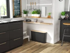 Paperikorit Ja Roska-Astiat|Säilytyskorit Ja Laatikot^Smartstore Collect 46 L Slim musta vanerikannella