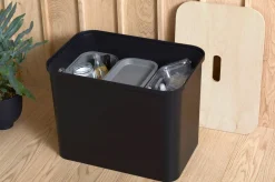 Paperikorit Ja Roska-Astiat^Smartstore Collect lajitteluastiasetti vanerikannella 76 L musta