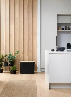 Paperikorit Ja Roska-Astiat^Smartstore Collect lajitteluastiasetti vanerikannella 76 L musta