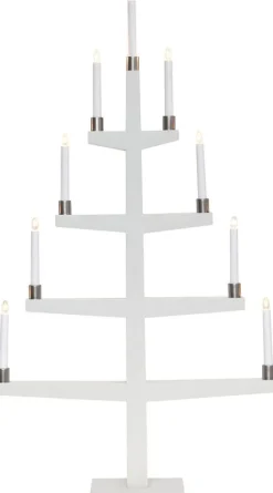 Koriste- Ja Kausivalot^Star Trading 9-haarainen kynttelikkö Tall valkoinen