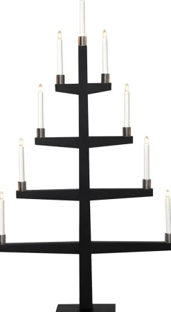 Koriste- Ja Kausivalot^Star Trading 9-haarainen kynttelikkö Tall musta