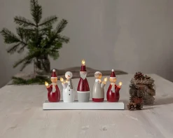 Koriste- Ja Kausivalot^Star Trading 5-haarainen kynttelikkö Tomtefamilj