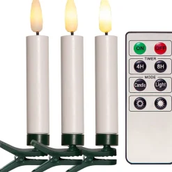 Koriste- Ja Kausivalot^Star Trading kuusenkynttiläsarja Flamme johdoton 10 kpl