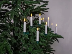 Koriste- Ja Kausivalot^Star Trading kuusenkynttiläsarja Flamme johdoton 10 kpl