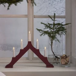 Koriste- Ja Kausivalot^Star Trading kynttelikkö Alma 5 l punainen