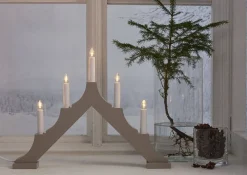 Koriste- Ja Kausivalot^Star Trading kynttelikkö Alma 5 l  beige