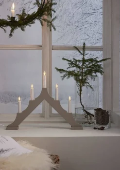 Koriste- Ja Kausivalot^Star Trading kynttelikkö Alma 5 l  beige