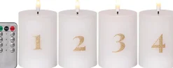 Koriste- Ja Kausivalot^Star Trading LED-kynttilä Flamme Advent valkoinen 4 kpl