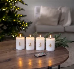 Koriste- Ja Kausivalot^Star Trading LED-kynttilä Flamme Advent valkoinen 4 kpl
