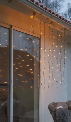 Koriste- Ja Kausivalot^Star Trading valoverho Golden Warm White 80 LED musta 1,3x1,