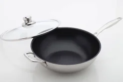 Paistoastiat^Swiss Diamond SwissDiamond Wok + kansi Prestige 32 cm