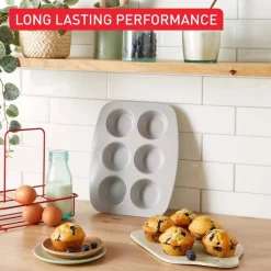 Paistoastiat^Tefal muffinivuoka 6 kuppia Ceramik 27,5x22,5 cm