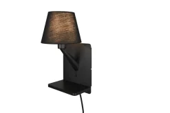 Sisustusvalaisimet^Trio Lighting Comfort seinävalaisin E14 mattamusta latausase