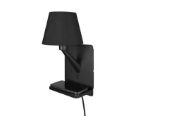 Sisustusvalaisimet^Trio Lighting Comfort seinävalaisin E14 mattamusta latausase
