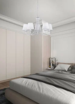 Sisustusvalaisimet^Trio Lighting kattokruunu Cortez 5-os E14 mattavalkoinen